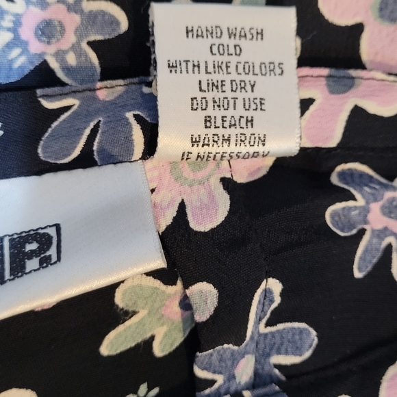 BP. Colorful Summer Floral Blooms Lightweight Navy Midi - Maxi Skirt - Size 7 - Picture 7 of 7